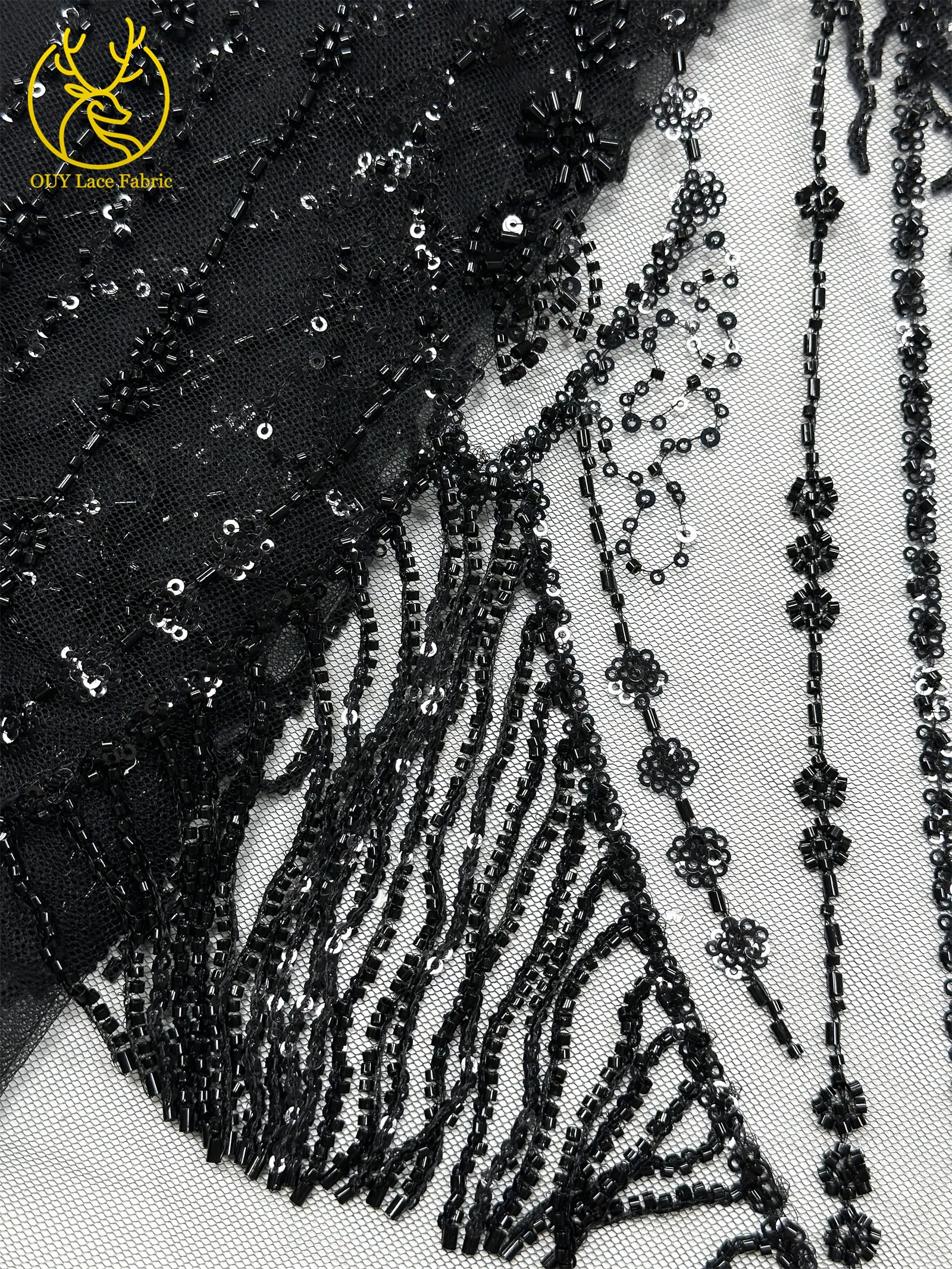 Roter 3D afrikanischer nigerianischer Perlen-Spitzenstoff, französischer Pailletten-Tüll, bestickter Spitzenstoff für Damen, Hochzeitsdekoration, Kleid, Nähen – Detail 33