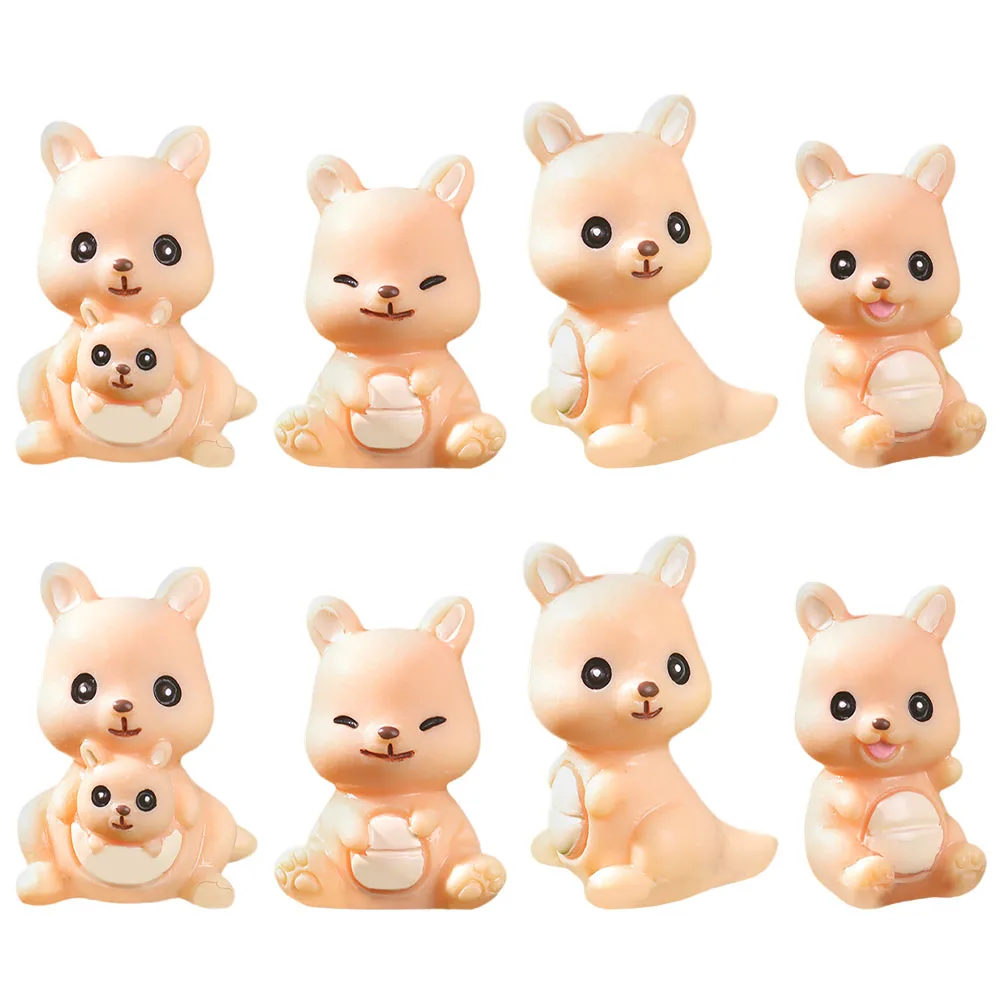 

8 Pcs Kangaroo Figurines Resin Garden Mini Kangaroo Terrarium Figurines Ornaments Terrarium Decor Small Statue Accessories