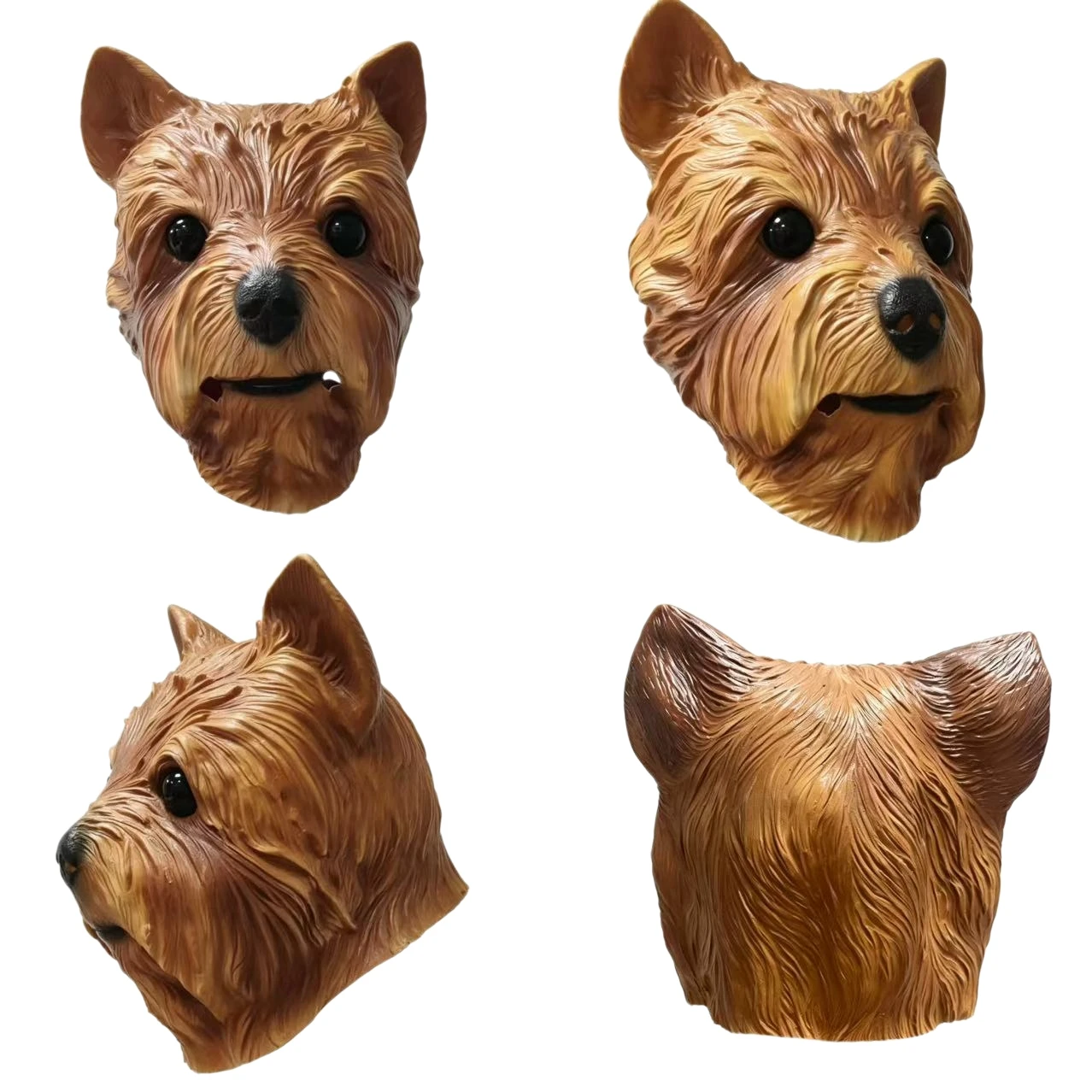 Shih Tzu Dog Full-Head Latex Mask Realistic Pet Headgear for Halloween Cosplay Party Costume Prop