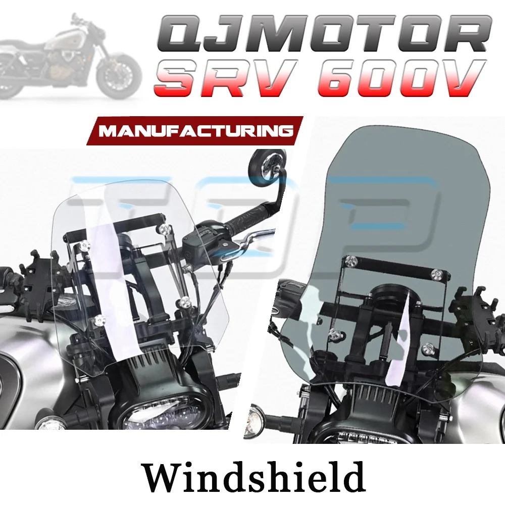 

Dark gray and clear QJMOTOR SRV 600V front windshield 600V SRV srv 600v