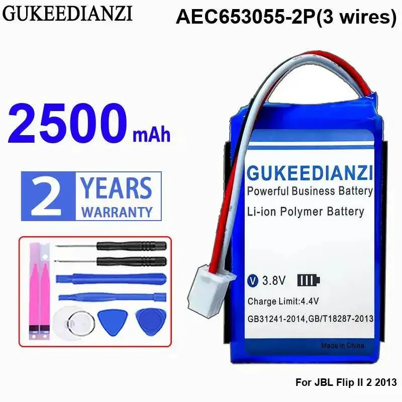 

Для Jbl Flip II 2 2013 AEC653055-2P 3 провода 2500 мАч легкий аккумулятор динамика