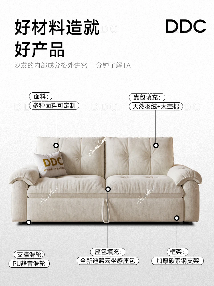 Removable and washable single pull, chenille fabric, sofa bed folding dual-purpose small apartment