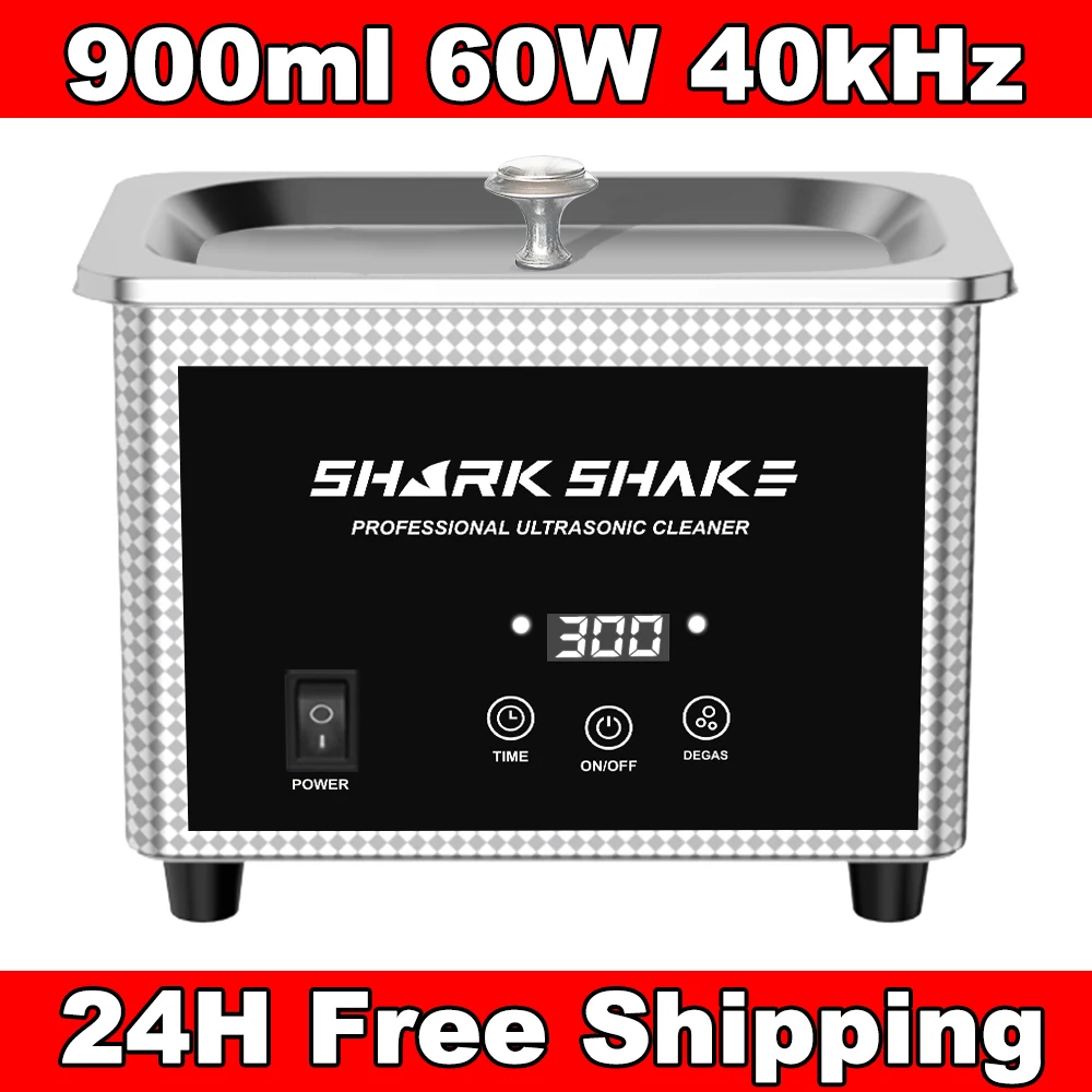 900ml 220V EU Plug Household Digital Ultrasonic Cleaner 30W/60W Stainless Steel Bath Degas Ultrasound Washing for Watche Jewelry