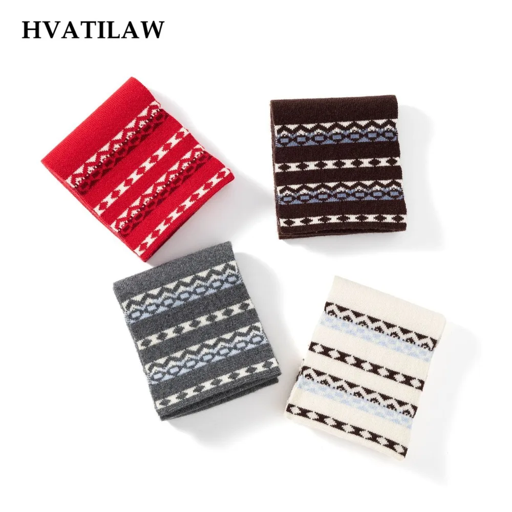 Fall Winter Thick Warm 100% Pure Wool Neck Warmer Knitted Neck Gaiter Soft Cozy Cold‑proof Neck Scarf for Men Women Neckerchief