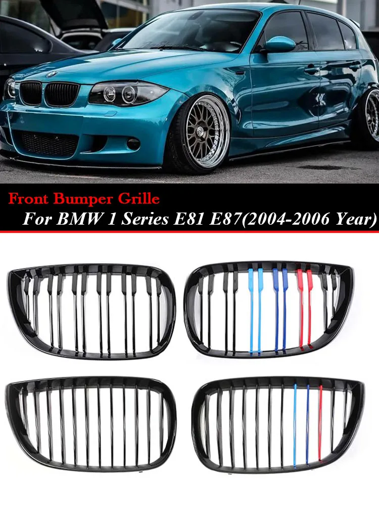 

Intake Lower M Style Grills Front Upper Bumper Kidney Grille Gloss Black Radiator for BMW 1 Series E81 E87 2004-2006 Replacement