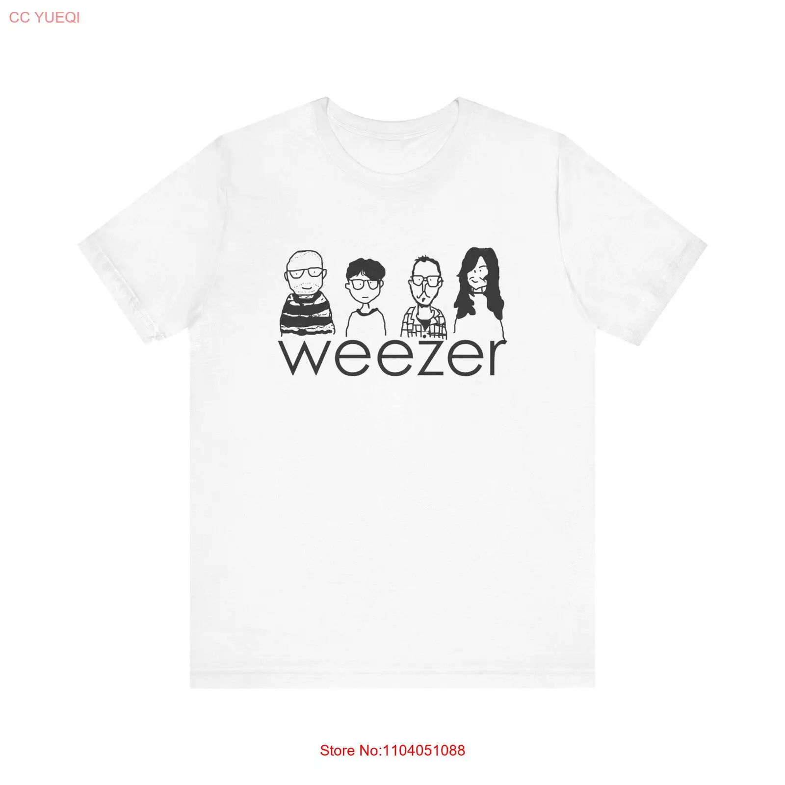 Weezer Band T Shirt, Crew, Unisex Short Sleeve