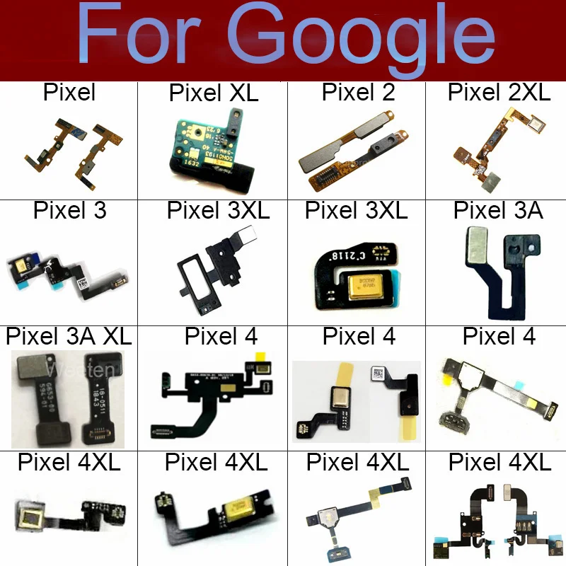 For Google Pixel 2 2XL 3 3XL 3A 4 4A 4XL XL Promixity Light Sensor Flex Cable &Microphone Flash Light Mic Flex Ribbon Cable Part