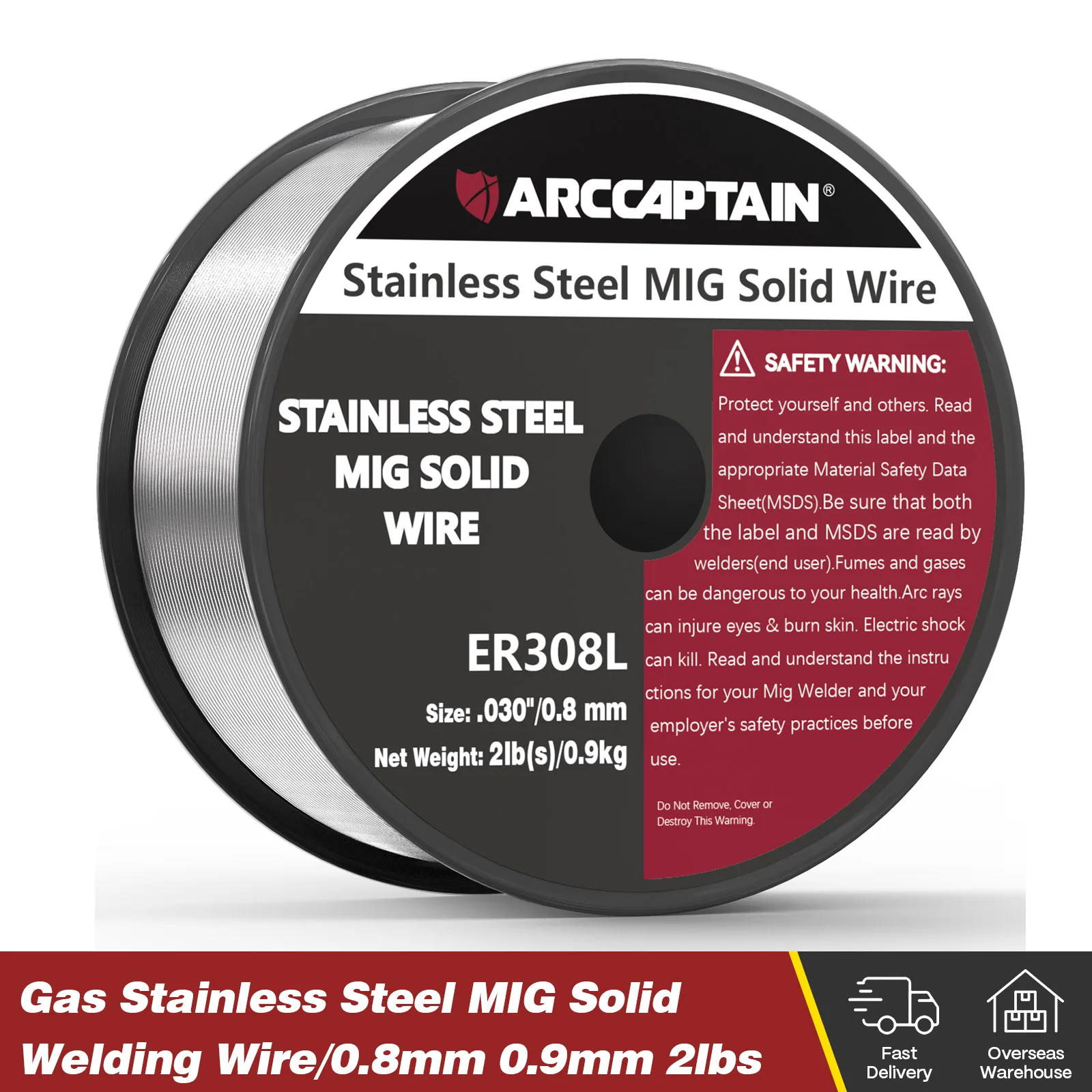 

ARCCAPTAIN Stainless Steel MIG Solid Wire Gas Welding Wire 0.8mm 0.9mm 1kg 1 Roll For MIG Weldling Machine Soldering