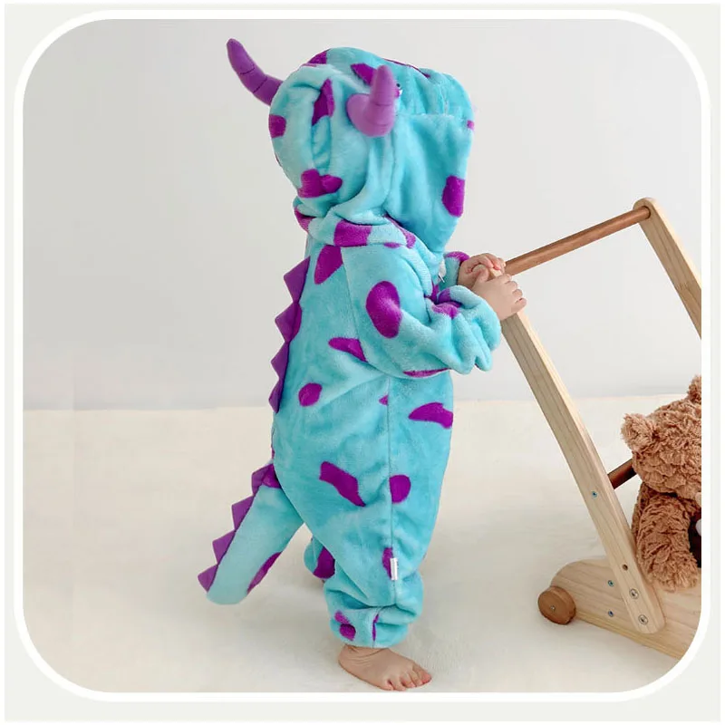 Baby antumn winter Romper Blue Warm Onesie Newborn Boy Girl Clothes Monster Costumes Cartoon Cute Outfit homewear 0-3 Years