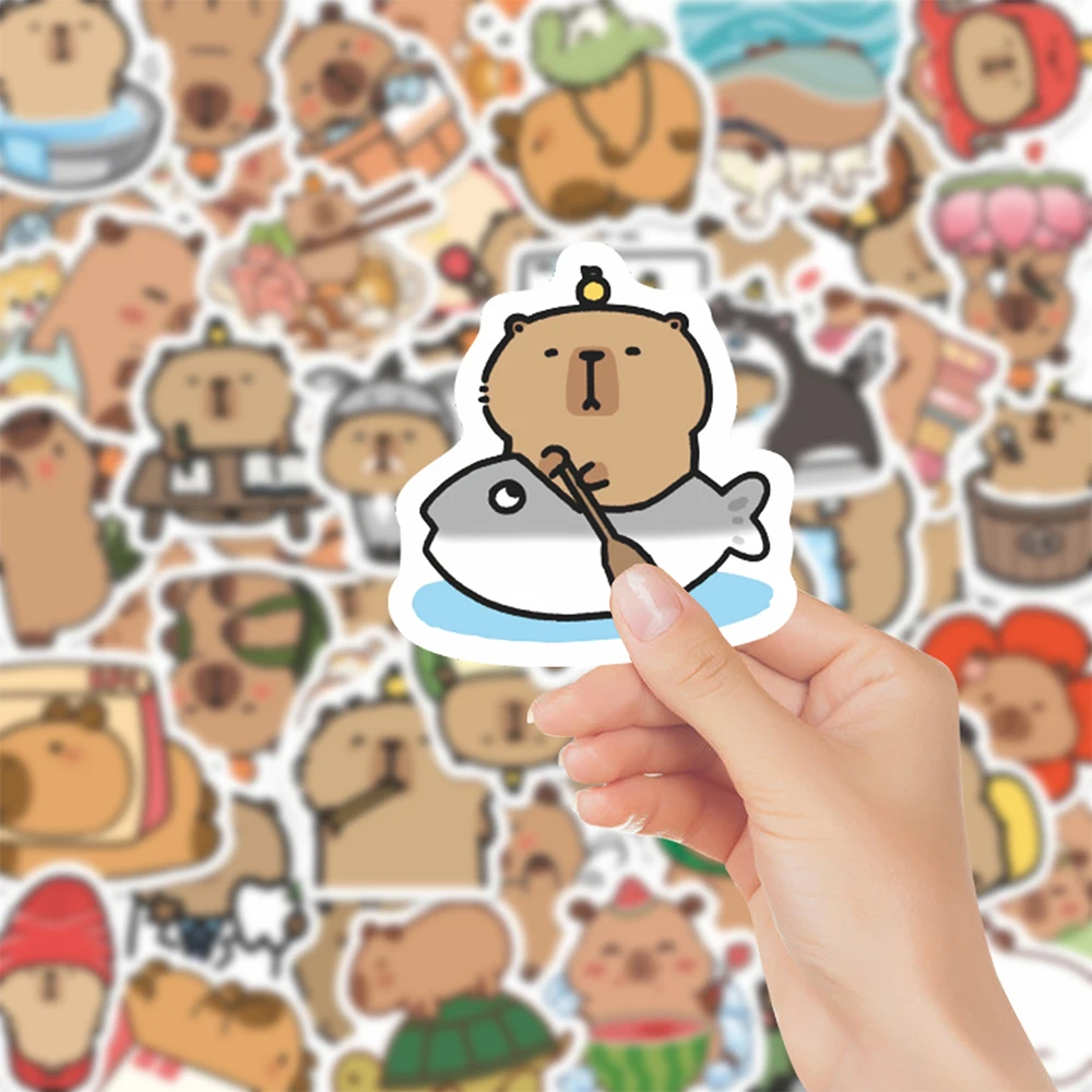10/30/55 Stück lustige Capybara Cartoon Tier Aufkleber süße Graffiti Aufkleber für Kinder Spielzeug DIY Notebook Koffer Telefon Aufkleber Verpackung