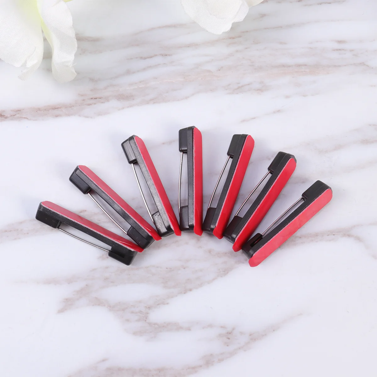 

100Pcs Back Adhesive Safety Pins Reusable Sticky Bar Fasteners for Name Badges Ribbons Flowers Craft Projects Secure