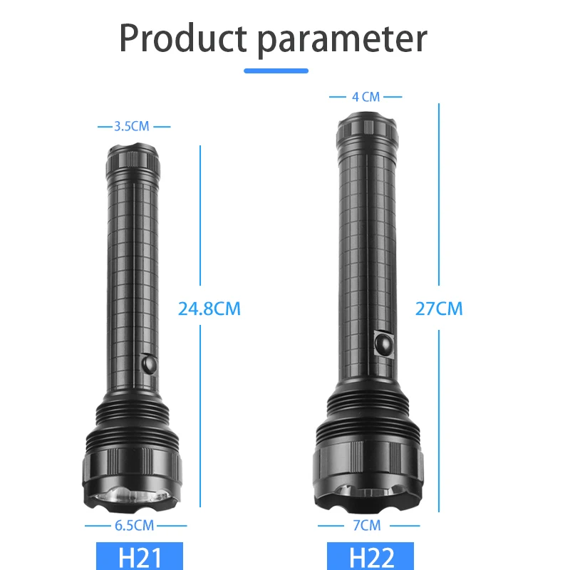 Huasheng-Pantera Negra H21 lanterna led, luz forte, impermeável, longo alcance, excursão noturna, ao ar livre, à prova de explosão, camping