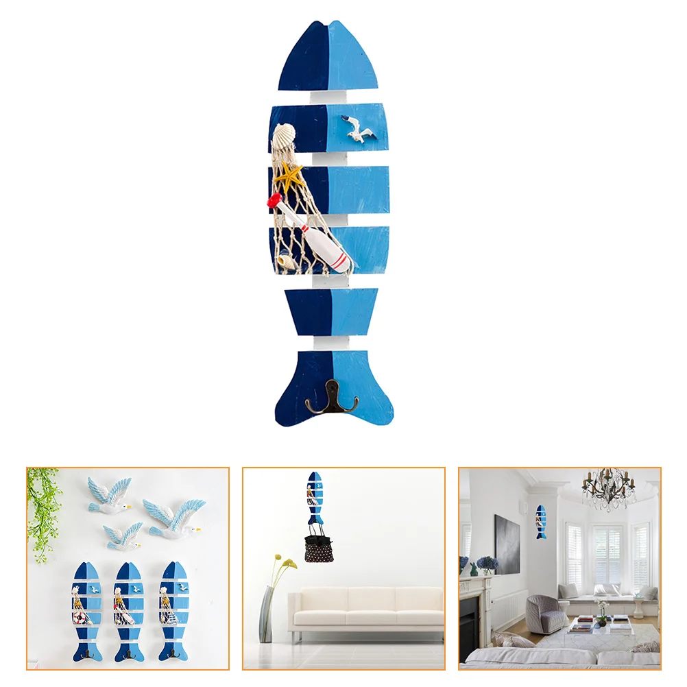 

Mediterranean Fish Mounted Coastal Hat Style Storage Storage Hook Organizer Clothing Hook Hat Coat KeyHooks