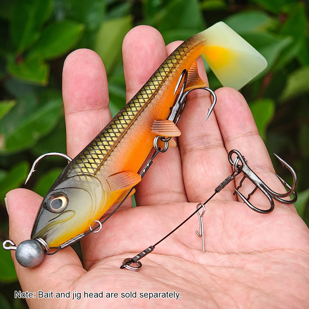 Palisandro, 3 uds., punto de huelga, aparejo Stinger, accesorios de pesca de Lucio, señuelo Softbait de goma # 4 # 2 # 1 # Gancho en T de asistencia para el vientre de curva ancha 1/0