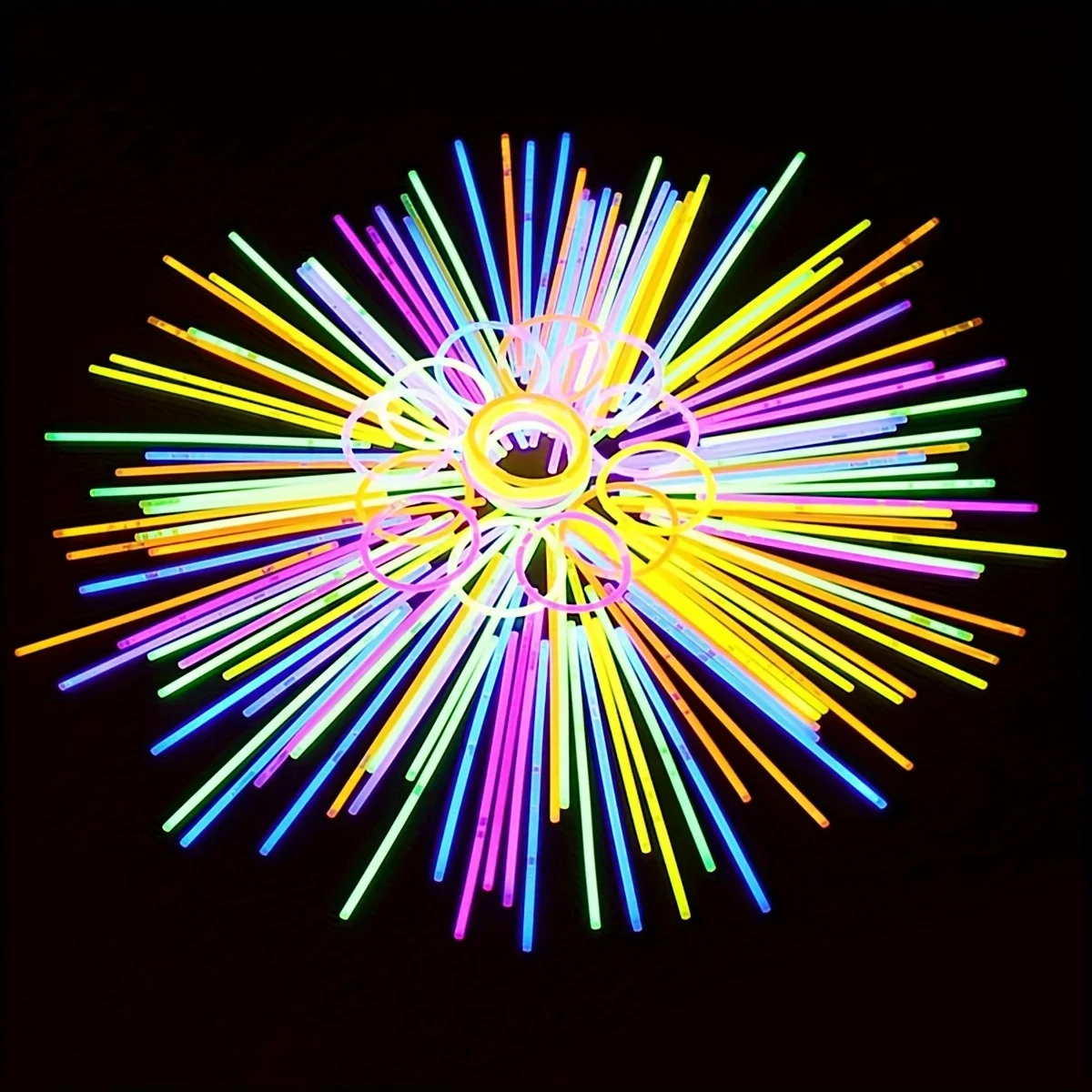 15/35Piece Glow Stick Bulk Set - 8" Multicolor Glow in the Dark Necklaces, Bracelets & Glasses | Party Decor ZSY view 6