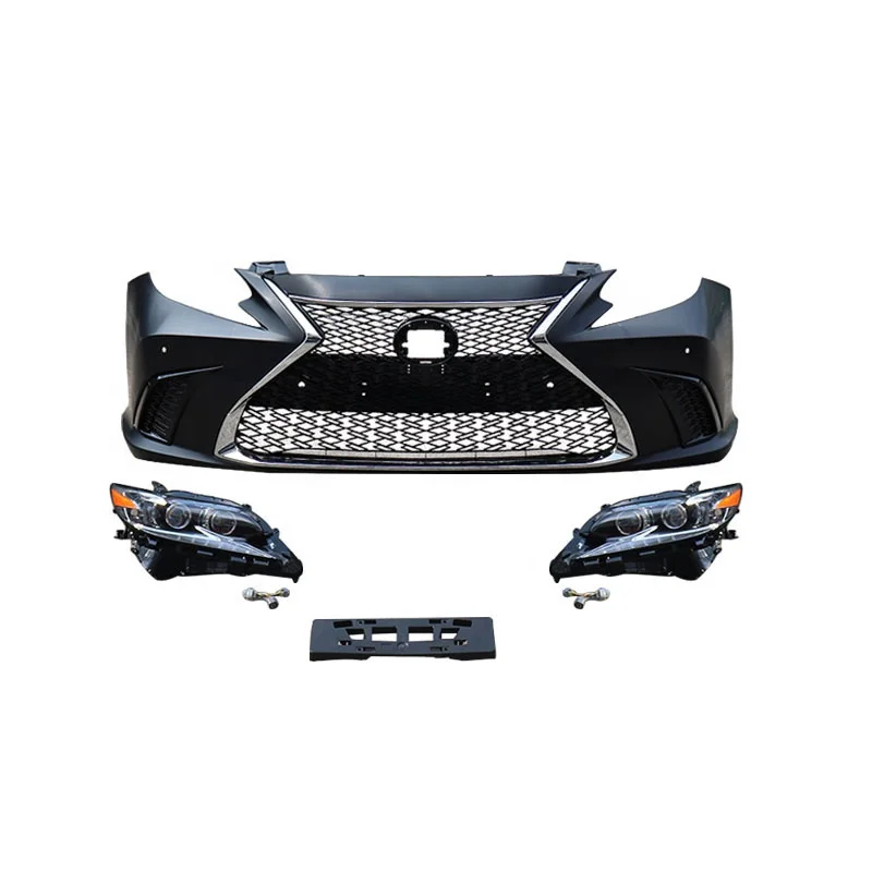 

Hot Sale Injection PP Old to New Car Bumpers Front Bumper Grille Headlight for Lexus ES250 2013 Upgrade 2018 ES200 F-Sport Style
