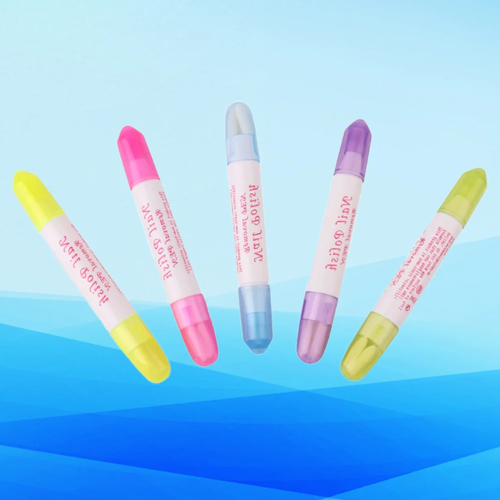 5 Pcs Compact Size Nail Polish Remover Removen Pen Correction Pencil Cleaning Home Use Removal