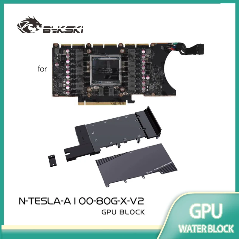 

Водяной блок графического процессора Bykski N-TESLA-A100-80G-X-V2 для NVIDIA TESLA A100 80 ГБ/A800 80 ГБ охлаждения видеокарты/все металлические медные радиаторы