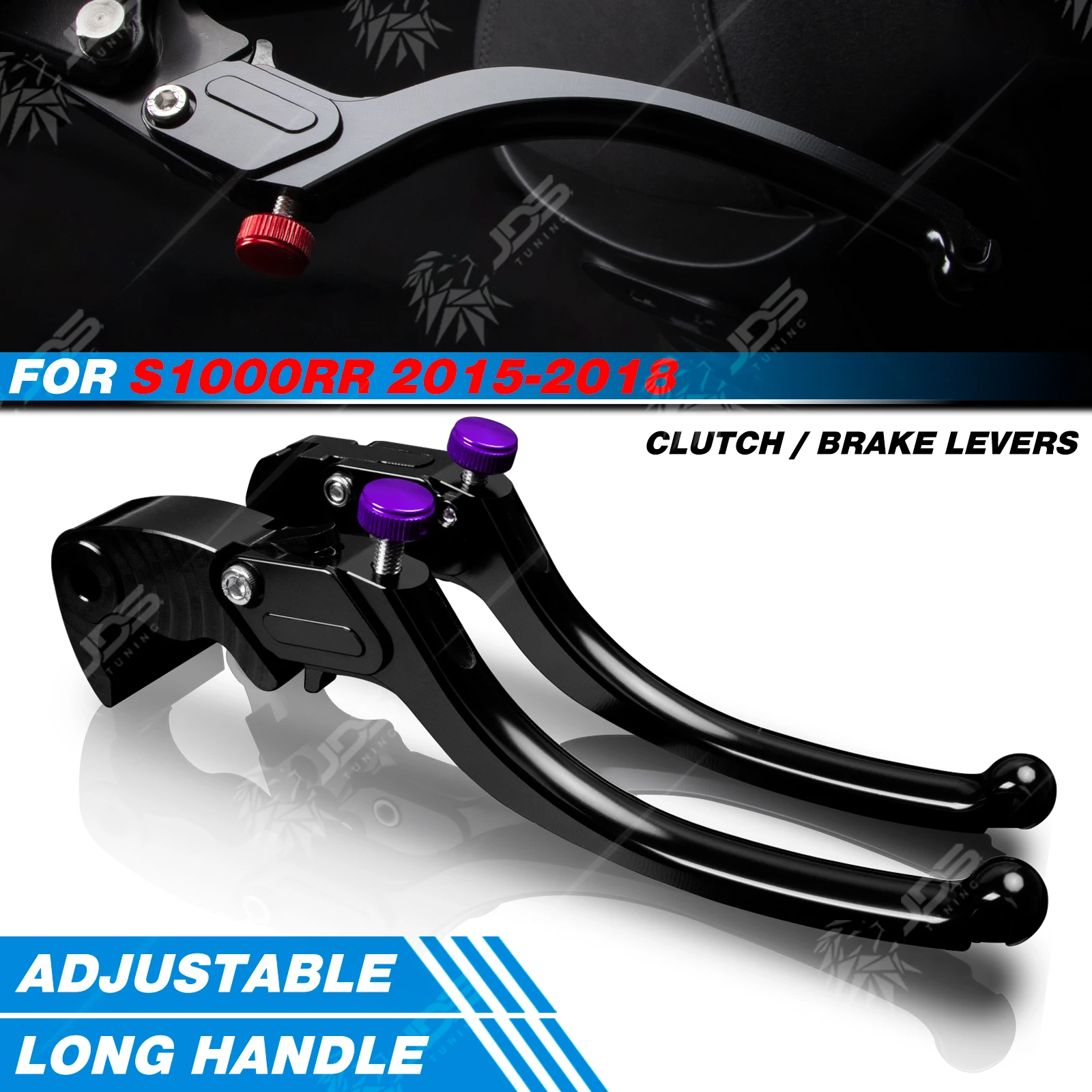 

JDSTUNING For BMW S1000RR 2015-2018 Stepless Clutch Lever Brake Lever Set Long Handle Levers Motorcycle Accessories Parts