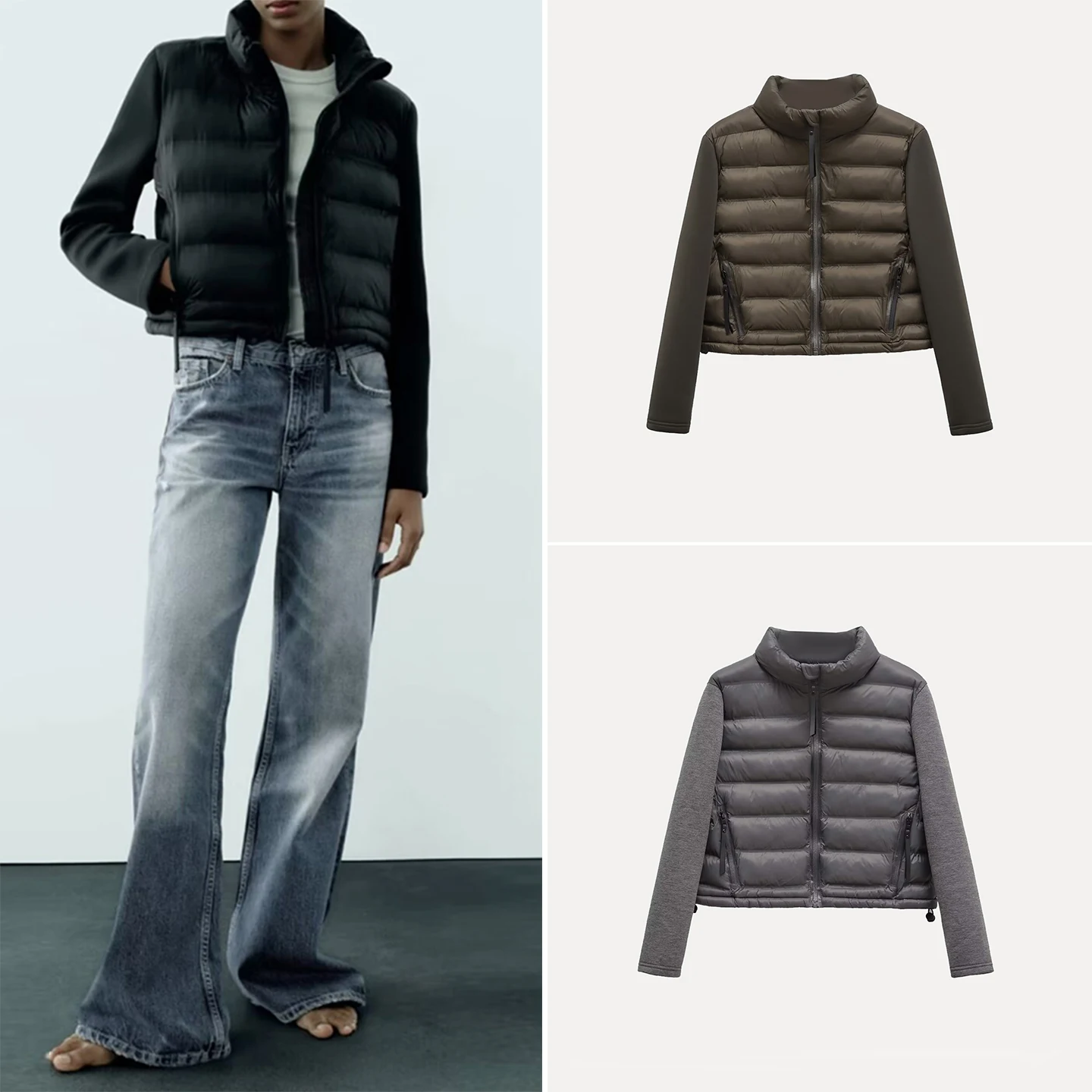 

Fall 2025 New Women's Faion Personali Merging Jaet Versatile Daily ort Coat Cleanfit Stand Size Other Material Ladies