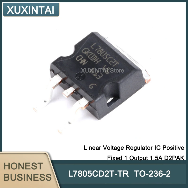 50Pcs/Lot New Original  L7805CD2T-TR L7805CD2T Linear Voltage Regulator IC Positive Fixed 1 Output 1.5A D2PAK