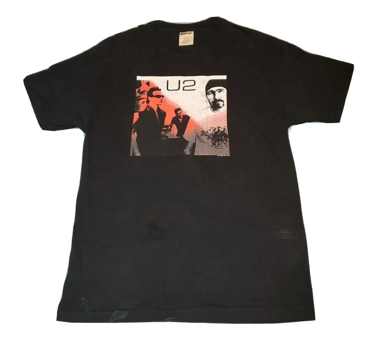 Vtg Size Large Mens U2 Elevation Tour 2001 T Shirt Band Concert Goal