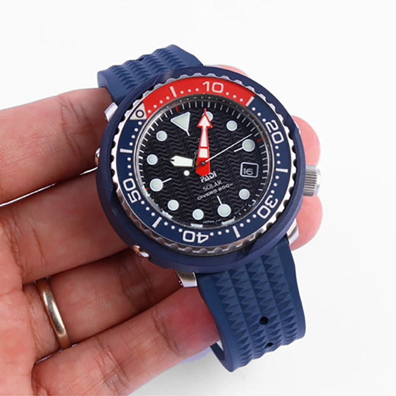 المطاط حزام الساعات ل Seiko الغواصة SKX007 SKX009 سوار ساعة استبدال شقة نهاية حزام 20 مللي متر 22 مللي متر 2026 #2
