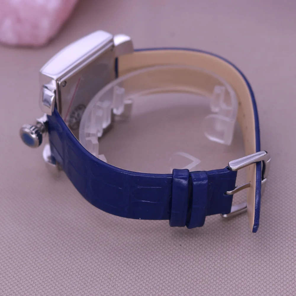 Luxury Davena Women's Watch Japan Mov't Classic Crystal Square Lady Hours Fine Fashion Real Leather Bracelet Girl's Gift Box