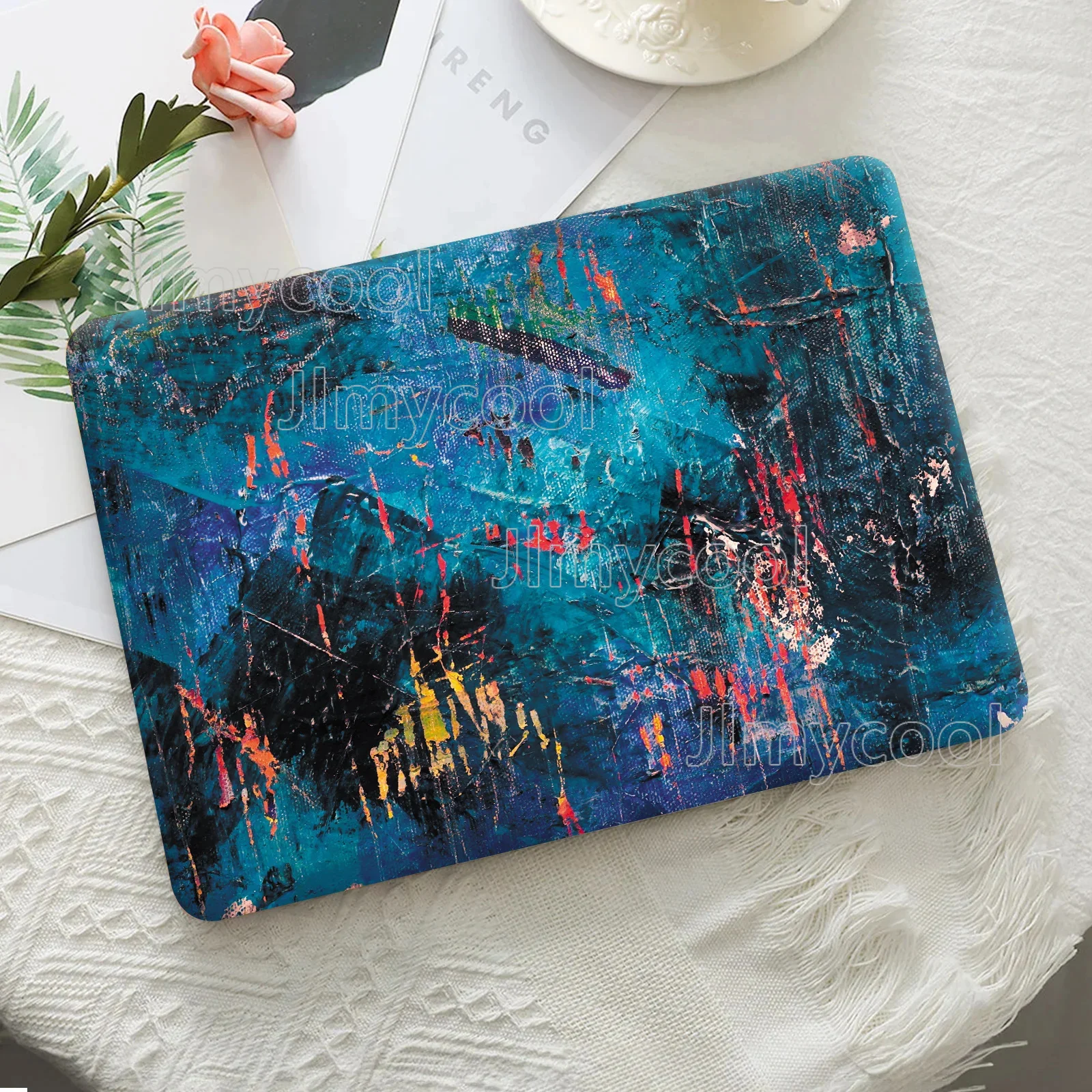 

DIY 1 комплект из 2 предметов, защитная пленка для ноутбука с боковым рендером, красочная самоклеящаяся съемная декоративная наклейка для ноутбука, наклейка