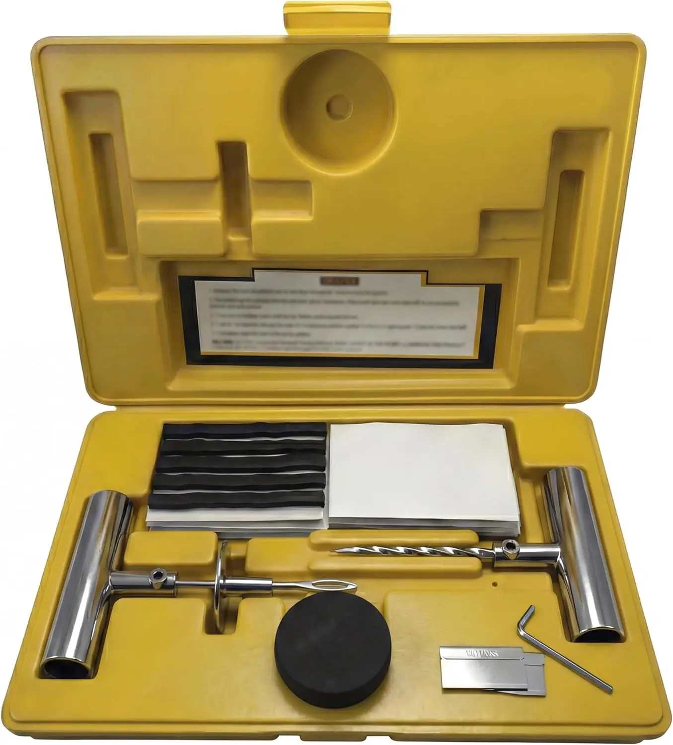 

66-Piece Heavy Duty Tire Repair Kit for Car, Truck, Motorcycle, ATV, RV - All-in-One Puncture Fix Tool