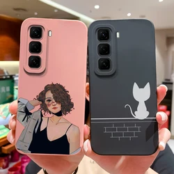 For Infinix Hot 50 4G 5G Phone Case Cute Cartoon Sweet Girl Silicone Soft Protective Cover For Infinix Hot50 4G 5G Fundas Bumper