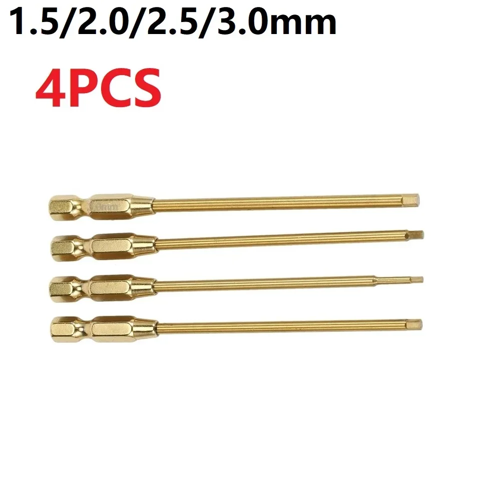 

4PCS Hex Screwdriver WORKS With 1/4inch Drive Drill 1.5/2.0/2.5/3.0mm RC Model Mini Hand Tool Hardware Tool Accessories