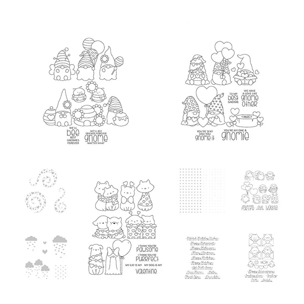 

Gnome for Christmas Bee Merry Forest Festivities Stamps and Metal Cutting Dies Sets DIY Craft Making Greeting Card Scrapbooking