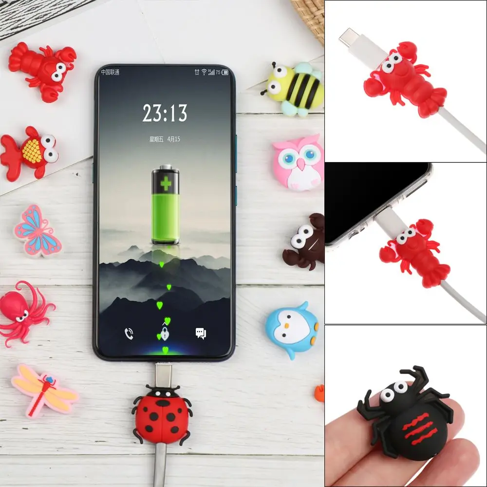 Симпатичное-usb-зарядное-устройство-в-форме-насекомых-мультяшная-защита-для-шнура-защита-кабеля-силиконовый-чехол-крышка-линии-передачи-данных