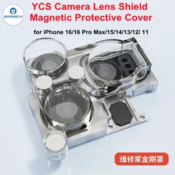 YCS Camera Lens Magnetic Protector for IPhone 11 12 13 14 15 16Pro Max 13Mini Camera Lens Heating or Soldering Repair Protection