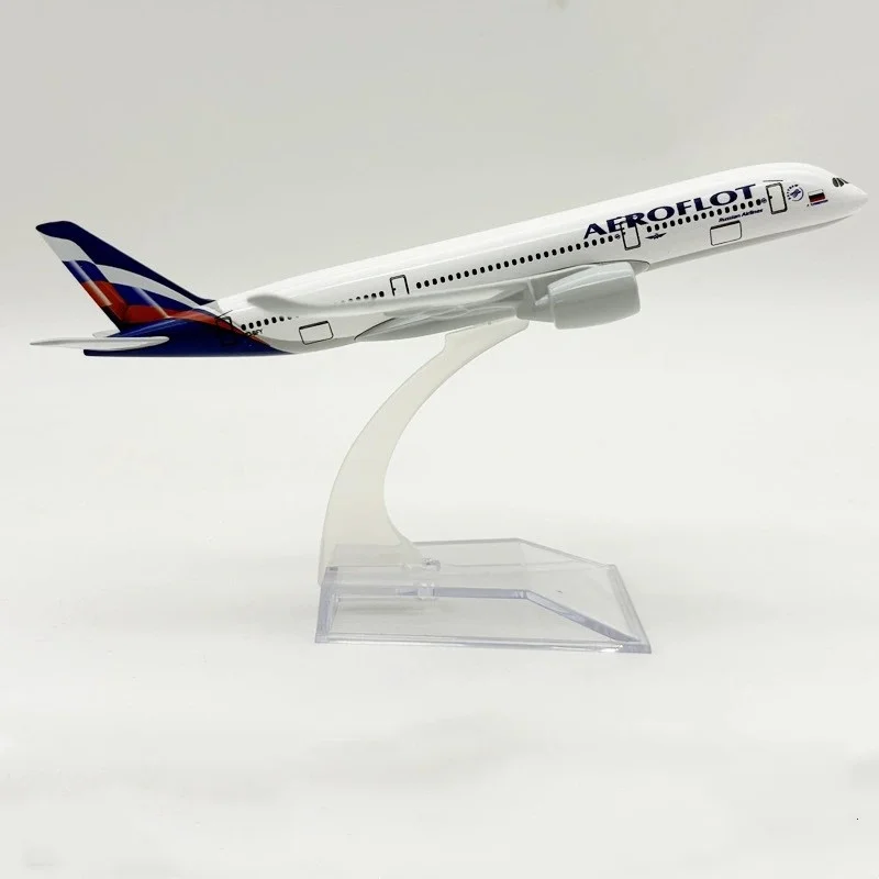 16cm Model Airplane A350 Aeroflot Airlines Diecast Metal 1/400 Scale Alloy Plane With Stand Souvenir Collection Aviation Gift
