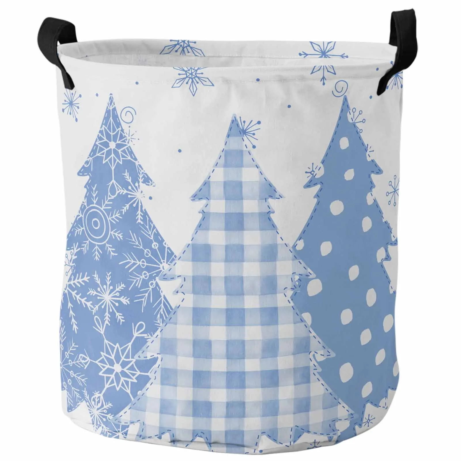 Christmas Tree, Hand-Painted, Laundry Basket Portable Foldable Household Laundry Storage Bag Oxford Cloth Dirty Clothes Basket