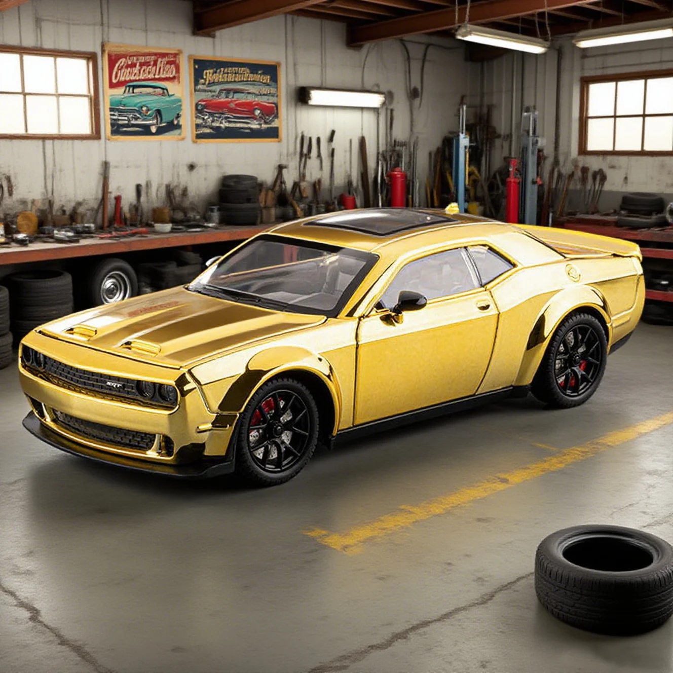 1:24 Challenger SRT Hellcat Redeye Alloy collection simulation car model muscle sports car pull back sound light birthday gift