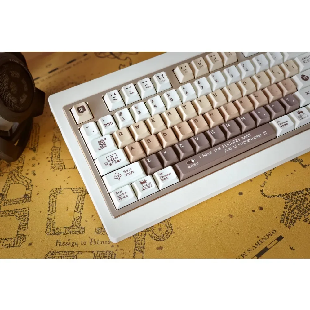 

Keycap PBT material cute 138 keys high quality good-looking high value girl gift kawaii key caps mechanical keyboard feel good