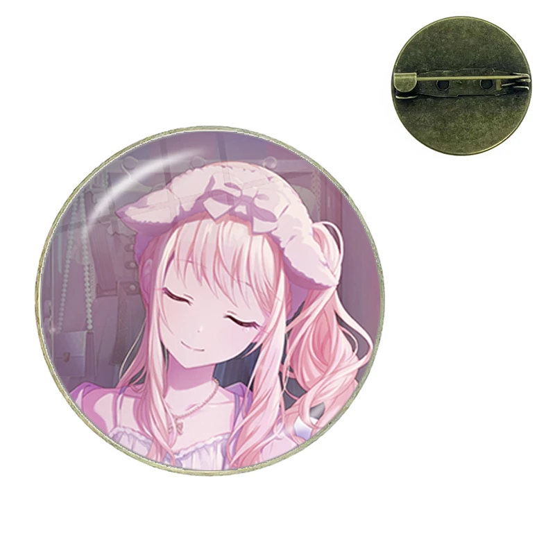 Project SEKAI Anime Akiyama Mizuki Nightcord Metal Retro Glass Dome Badge Brooch Pins For Fans Gift