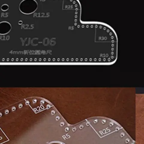 1pcs Leather Acrylic Cutting Template DIY Leathercraft Drawing Scrapbooking Emboss Decorative Corner Pattern Sewing Stencil Tool