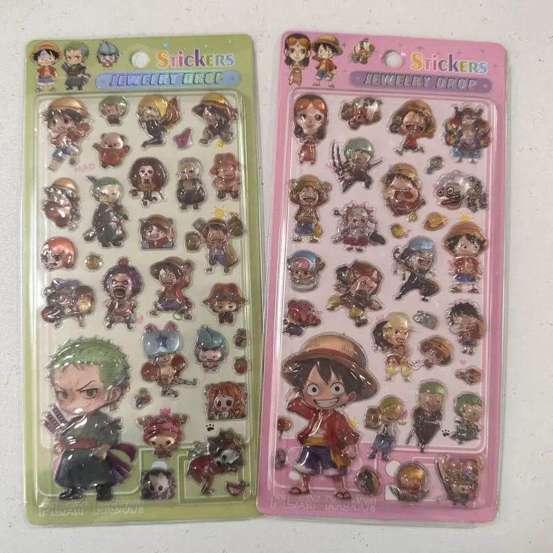 Cartoon 3D Relief Stickers Anime Peripheral One Piece Jujutsu Kaisen Demon Slayer Diy Toy Stickers Birthday Gifts for Boys Girls - view 4