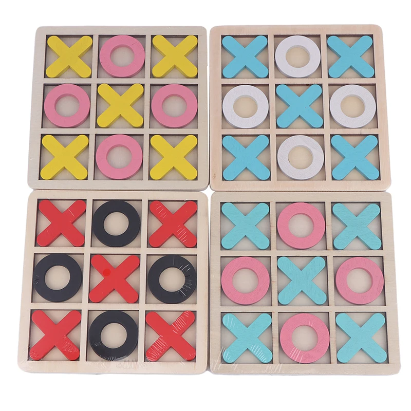 

Funny Wooden Board Game XO Tic Tac Toe Chess Parent-Child Interaction Game Puzzles Educational Toys