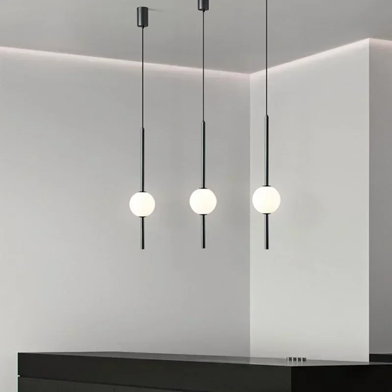 

Simple Nordic Glass Ball Pendant Light Dining Room Bedroom Decor Hanging Lamp for Restaurant Bar Suspension Chandeliers Lighting