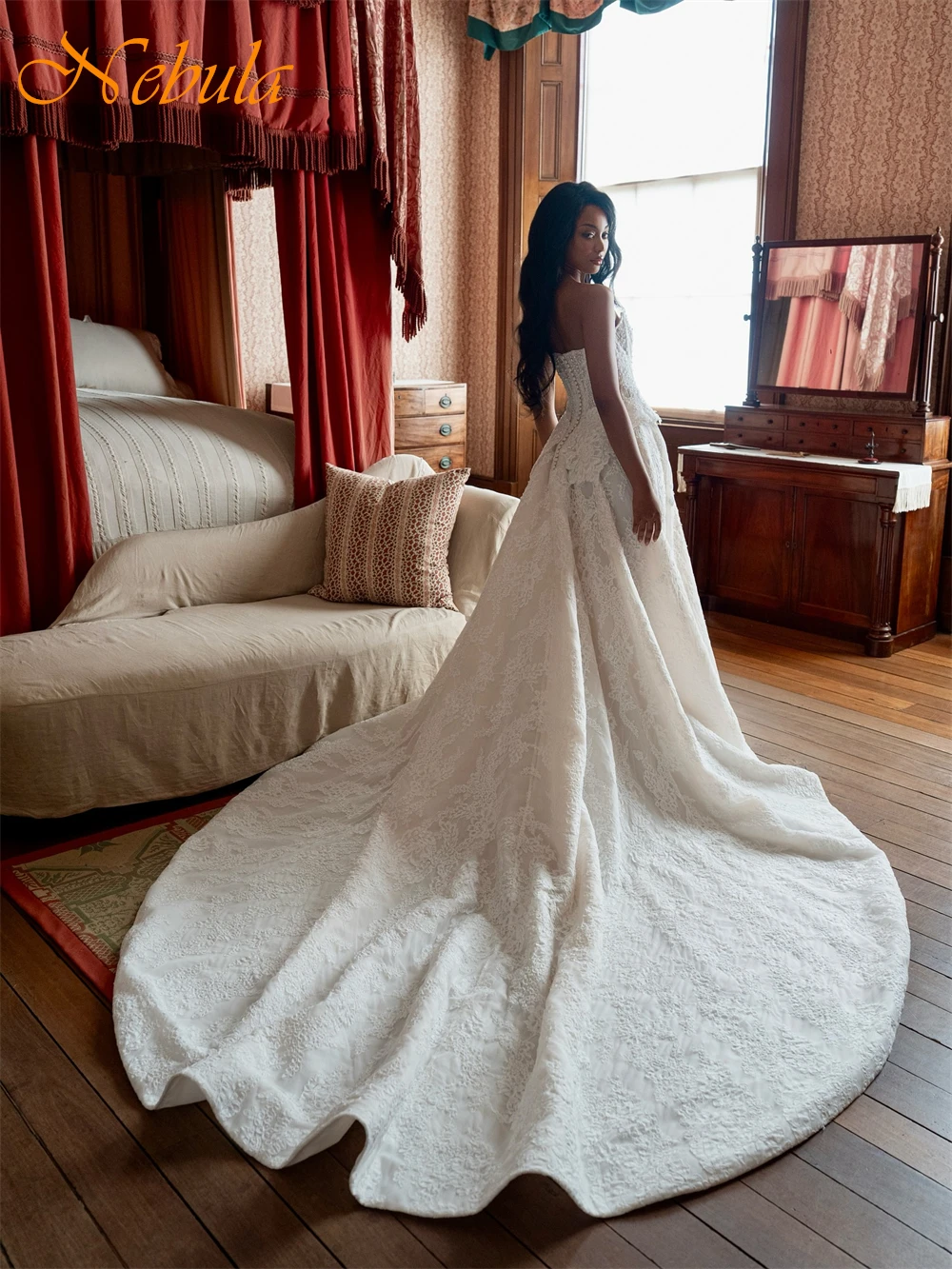 Vestido De Novia De Organza blanco bohemio personalizado, vestidos De Novia formales sin tirantes sin mangas, Vestido De Novia suave De corte en A con tren capilla
