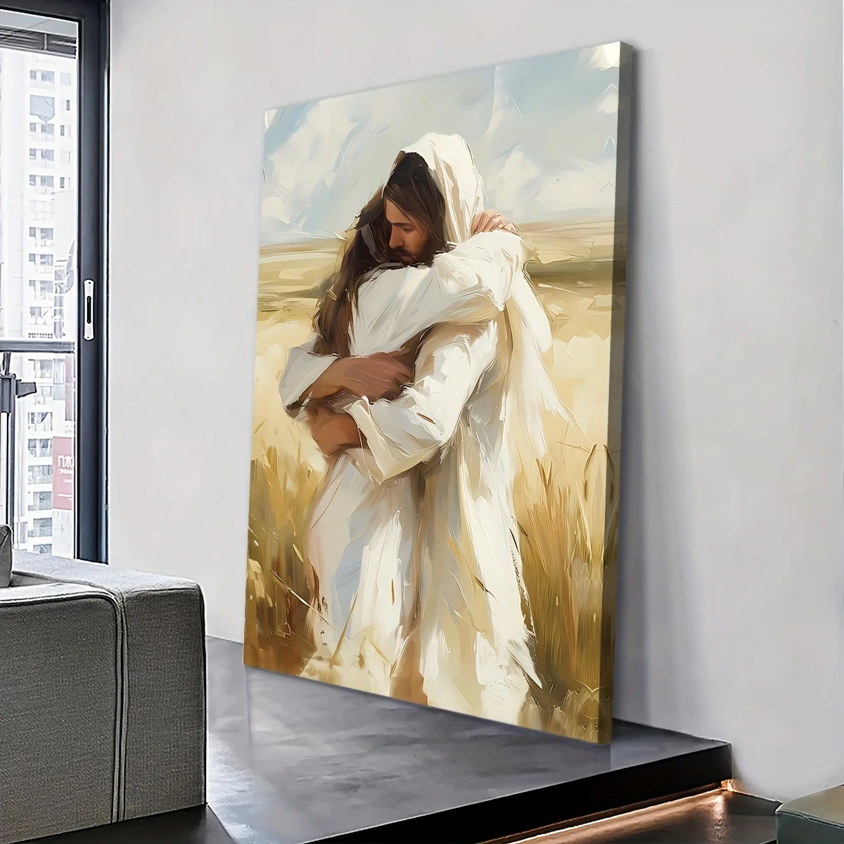 1PC Religious Art God Embraces Women Canvas Painting Bedroom Living Room Hallway Wall Decoration Room Decoration