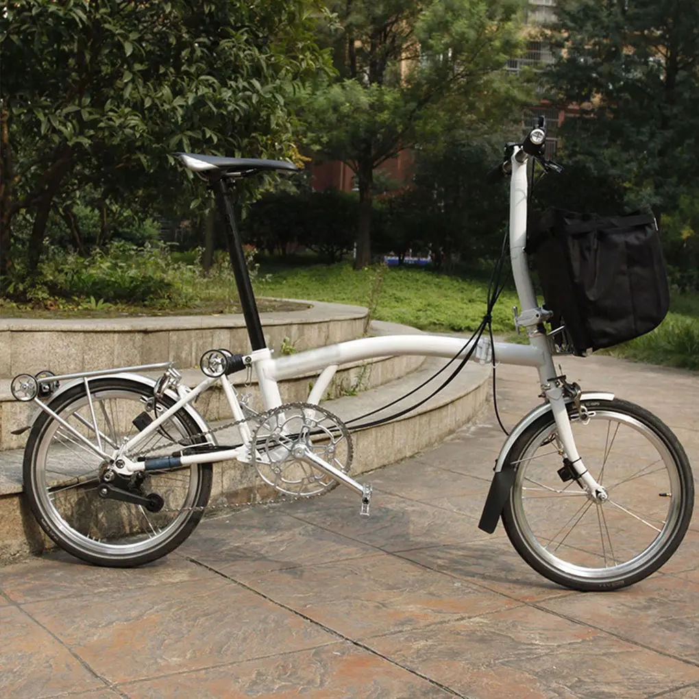 طية دراجة حامل الحقائب سبيكة انفصال قابلة لإعادة الاستخدام البضائع الرف الخلفي دورة في الهواء الطلق الرف استبدال ل Brompton الفضة