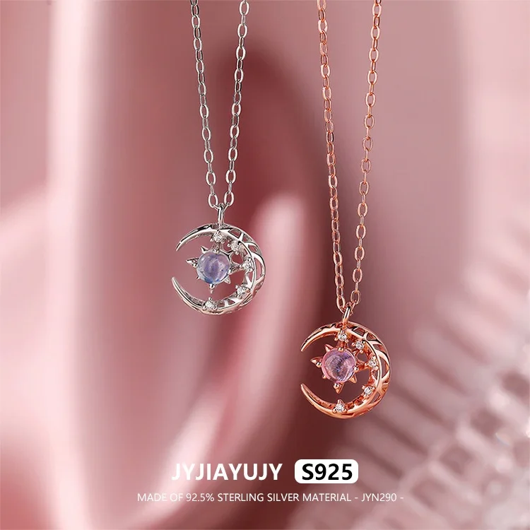 

JYJIAYUJY 100% цельно оригинальный кулон из стерлингового серебра S925, ожерелье, цепочка, звездная луна, модные ювелирные изделия, подарок на каждый день, JYN290