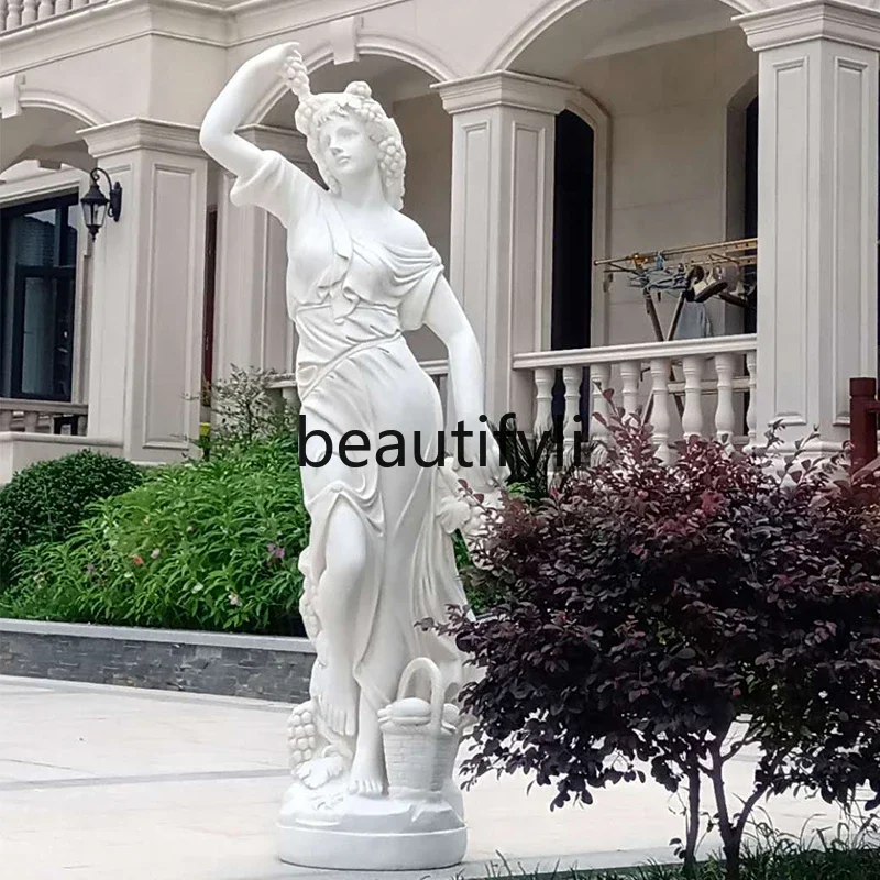 European-style musical lady sculpture large angel floor figure ornament garden decorative art