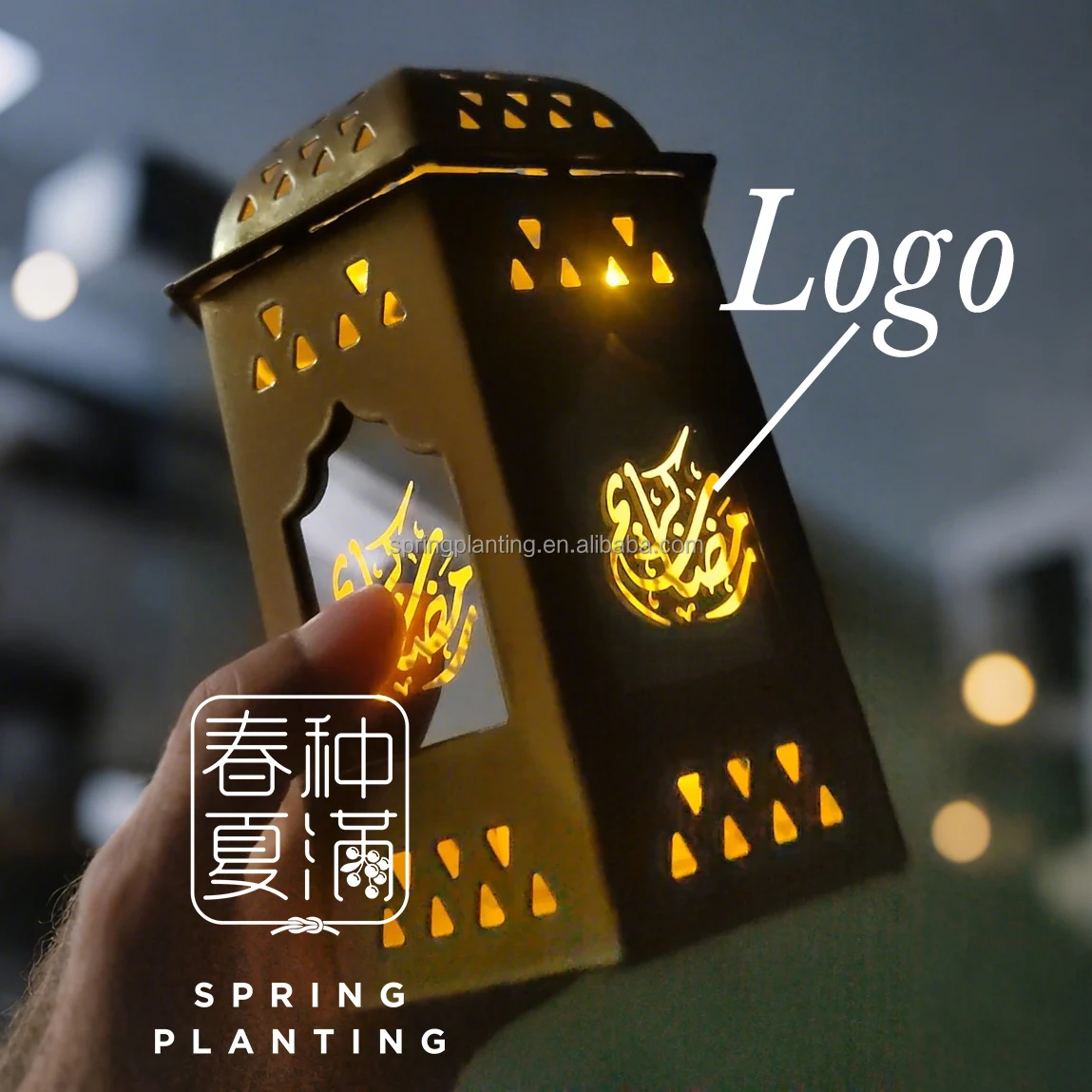 SPRING PLANTING Factory Price Customizable LED Light Candle Lantern Ramadan Lamp Decoration